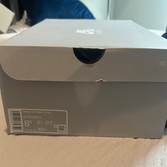 Nike Air Force 1 High Top Sneakers - Gray and Navy - Picture 6 of 6